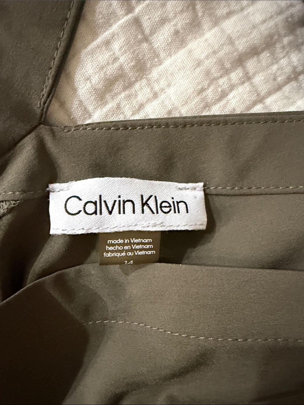 Calvin Klein Olive Green Sleeveless V-Neck Maxi Dress - Picture 7 of 8